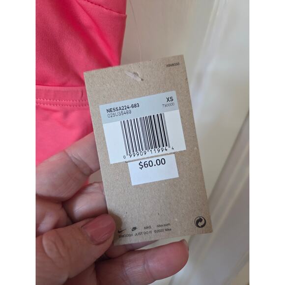 NEW Nike XS Pink Bathing Suit TOP Tank Built in Bra Pickle Ball Tennis Modest - Picture 4 of 7